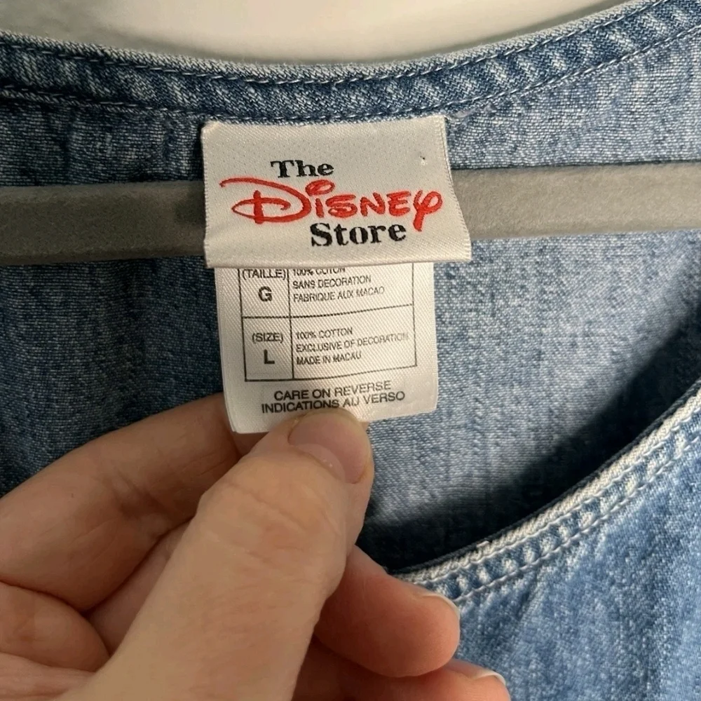 Disney Store Embroidered Winnie The Pooh & Friends Denim Maxi Dress Large